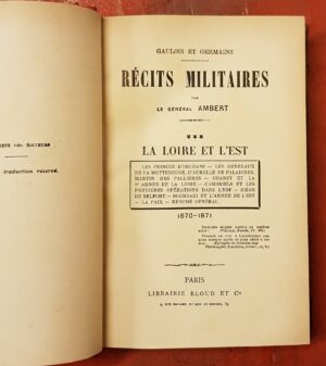 Récits militaires III, la Loire et l'Est