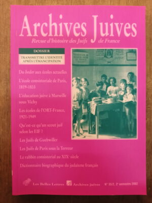 Archives Juives - Revue d'histoire des Juifs de France